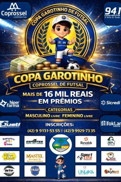 Vem aí a 4ª Copa Garotinho Coprossel de Futsal 